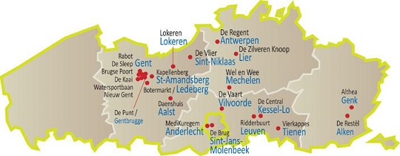 Kaart wijkgezondheidscentra Vlaanderen (2013)