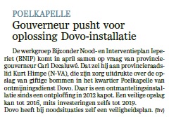 Gouverneur pusht oplossing Dovo