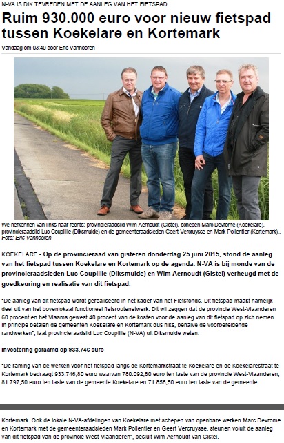 Fietspad Koekelare - Kortemark